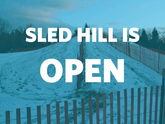 Sled Hill is Open