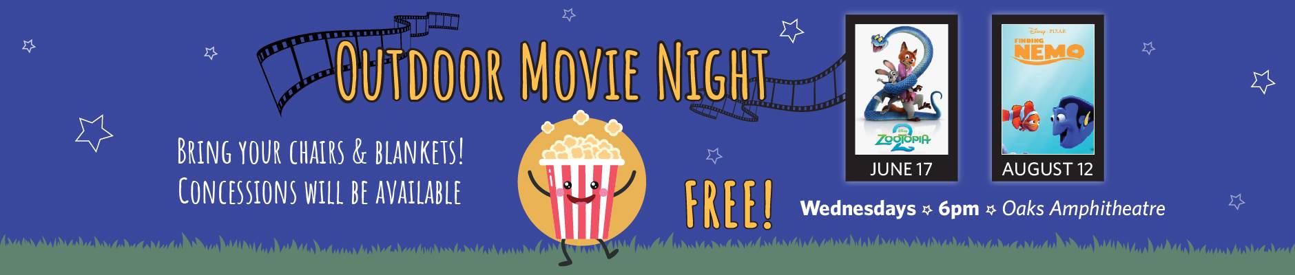 Outdoor Movie Nights - Finding Nemo and Zootopia 2 movies