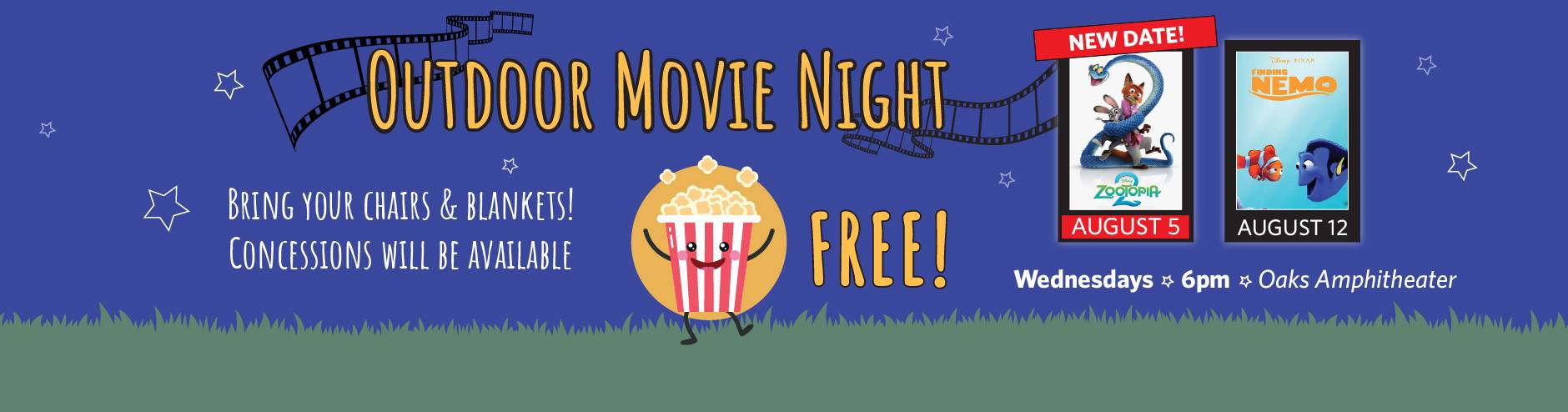 Outdoor Movie Nights - Finding Nemo and Zootopia 2 movies