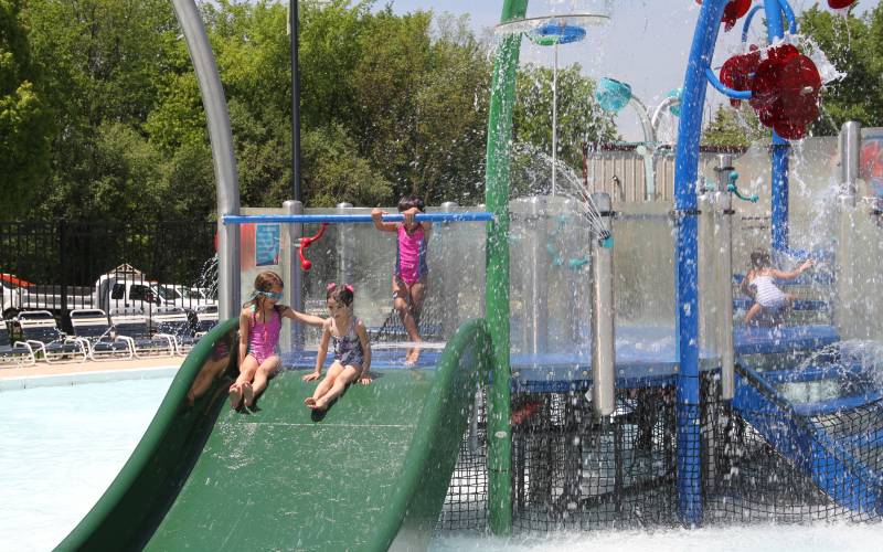 Splash Island, kids are playing.