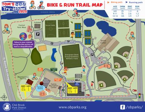 Tom's Try-Athlon Race Routes | Oak Brook Park District