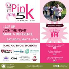Pink 5K photo with description of the event and sponsors
