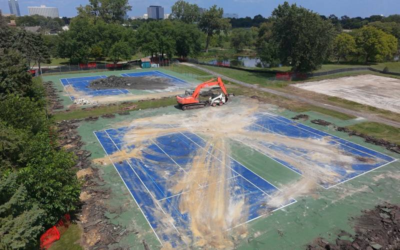 Outdoor Tennis Court Project - During Construction August 2026