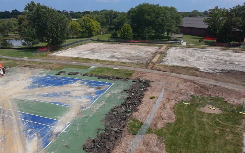 Outdoor Tennis Court Project - During Construction August 2026